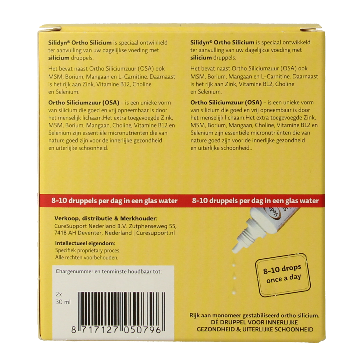 Silidyn Ortho mineral supplement in a 2 x 30ml (60ml) bottle, part of the Silidyn mineralen multi product line.
