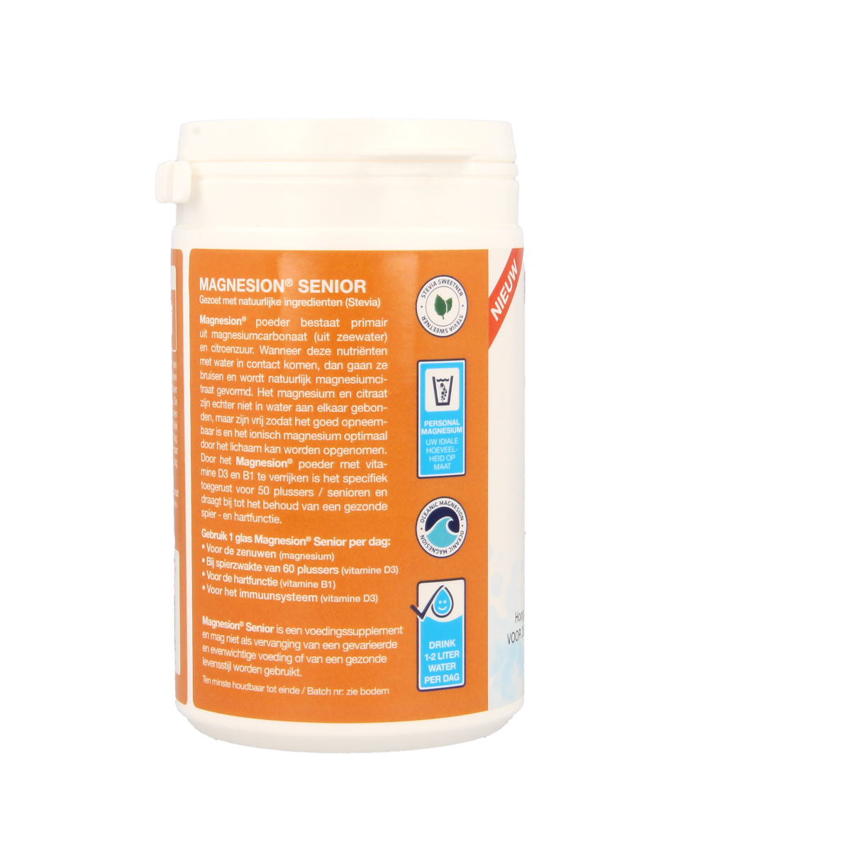 Magnesion Senior mineral supplement in 125g container, multi-mineral supplement with magnesium for seniors.