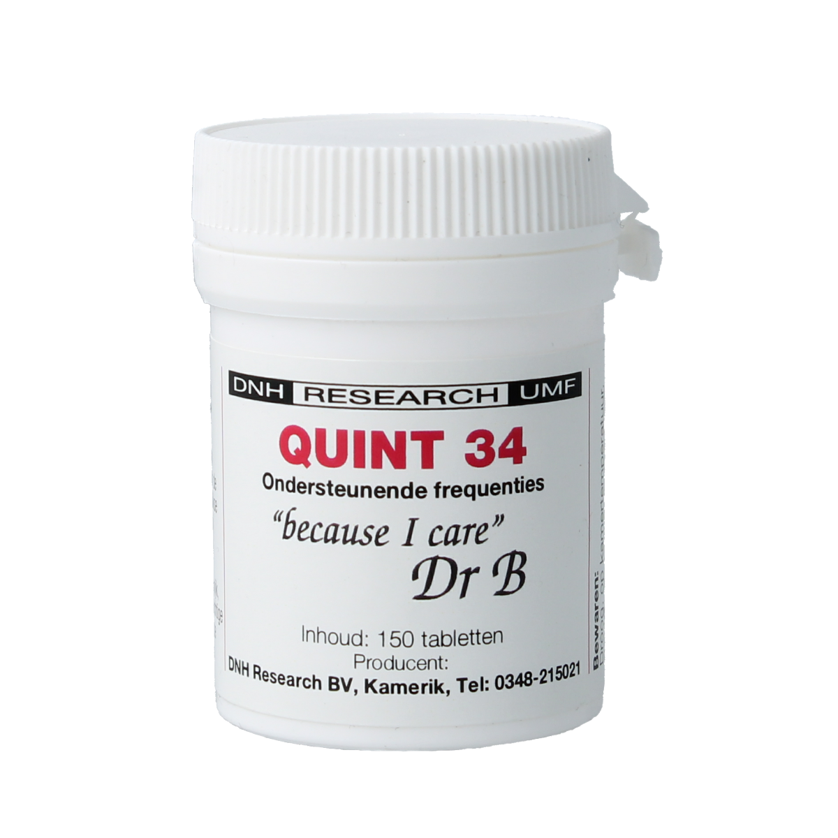 DNH Quint 34 herbal supplement tablets in a blister pack, natural remedy product from DNH brand.