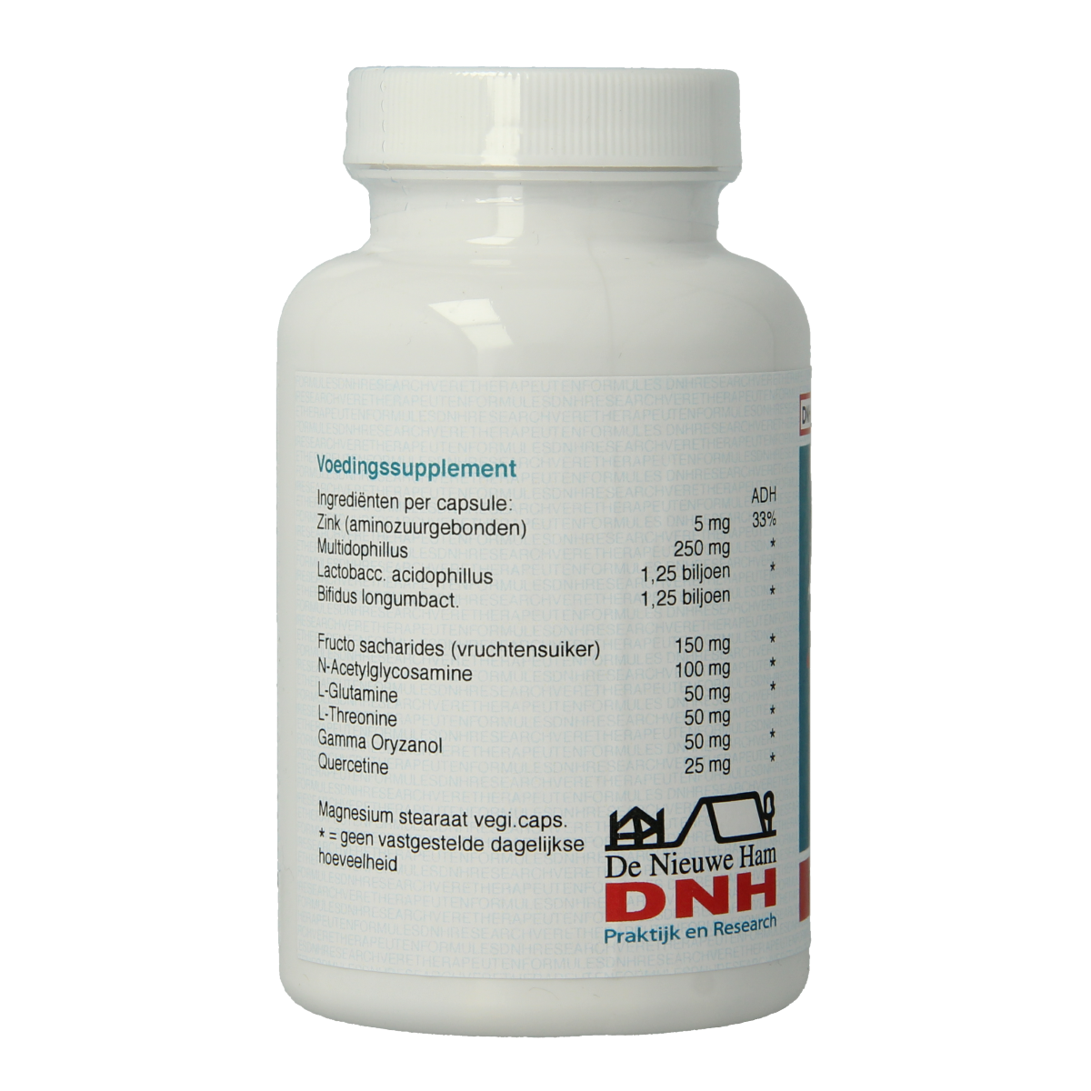 DNH Probioticum capsules containing micro-organisms, 90-count bottle for digestive health and gut support.