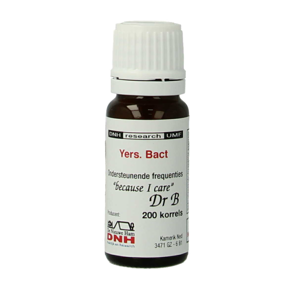 DNH YERS bact kruidenpreparaten box containing 200 preps, natural herbal supplement with product code 8717127597802.