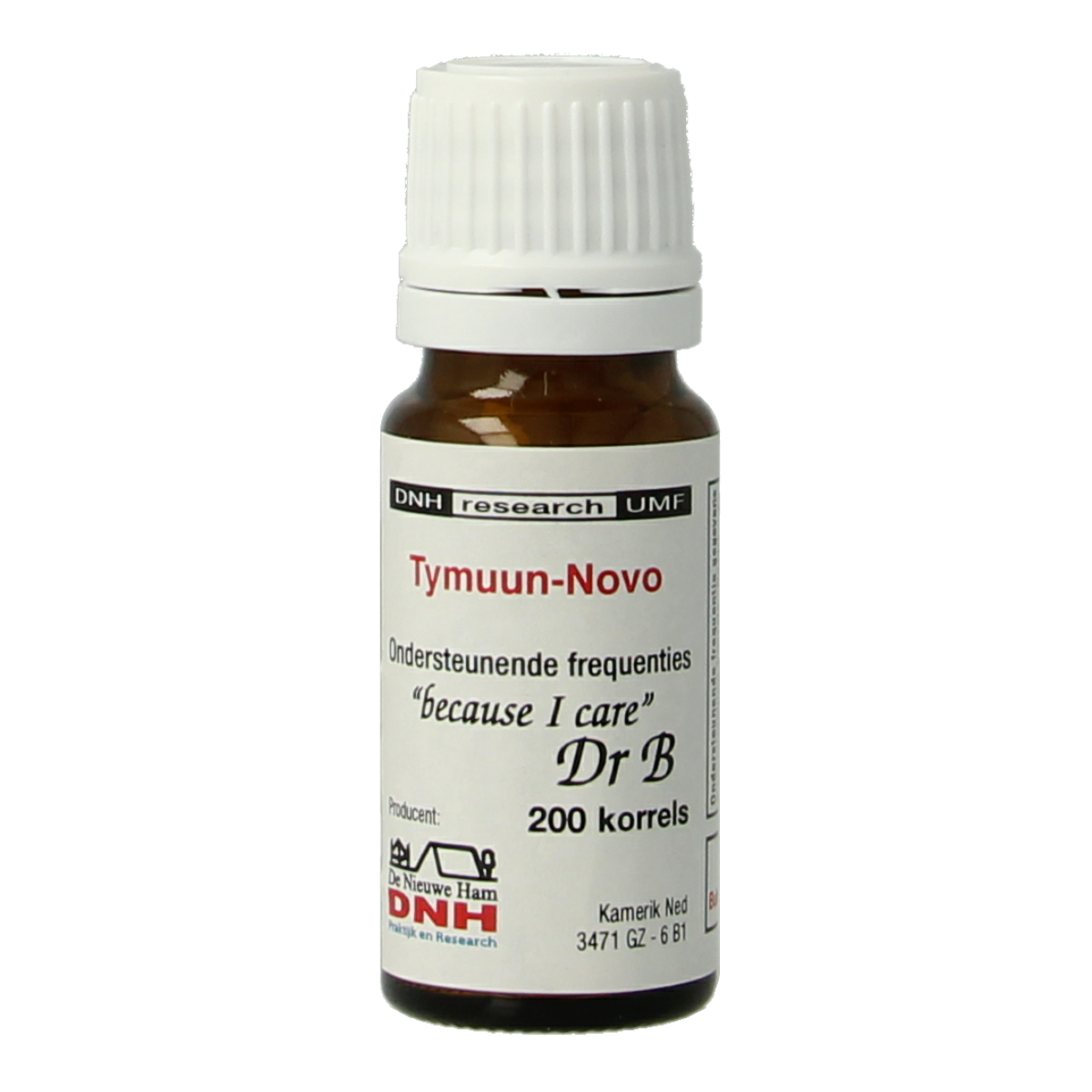 DNH Tymmuun Novo 975 herbal supplement boxes, 200 units, featuring colorful packaging and product details.