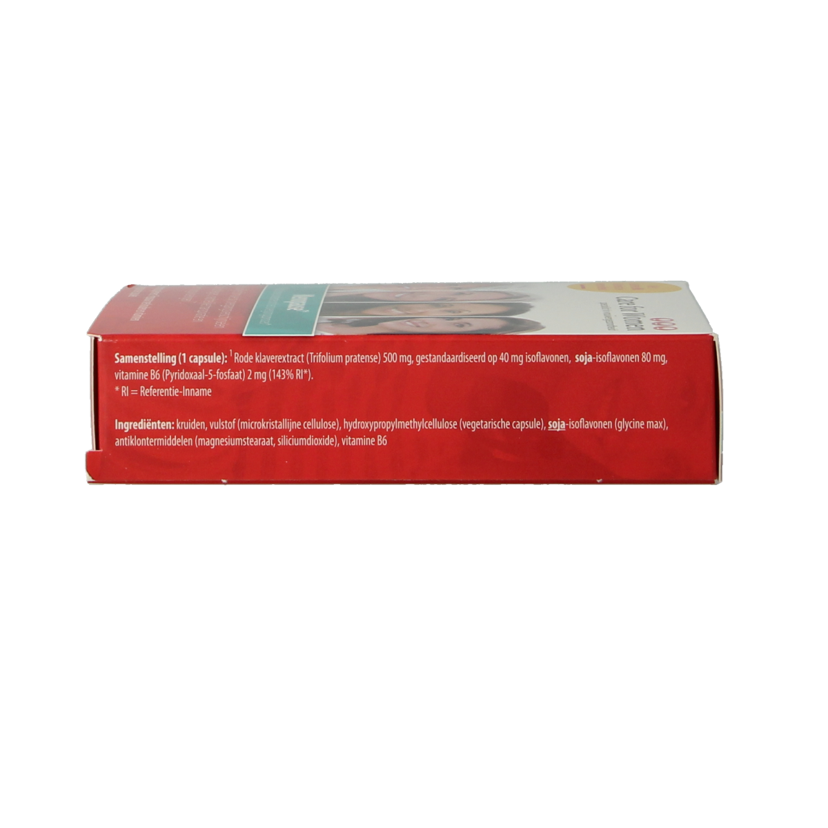 Bottle of Care For Women Menopause herbal capsules from Kruidenpreparaten brand, showing the product label and capsules.
