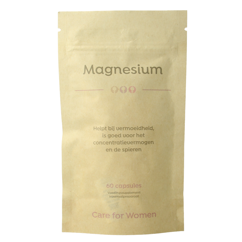 Care For Women Magnesium 60 capsules bottle showing the supplement container with label details.