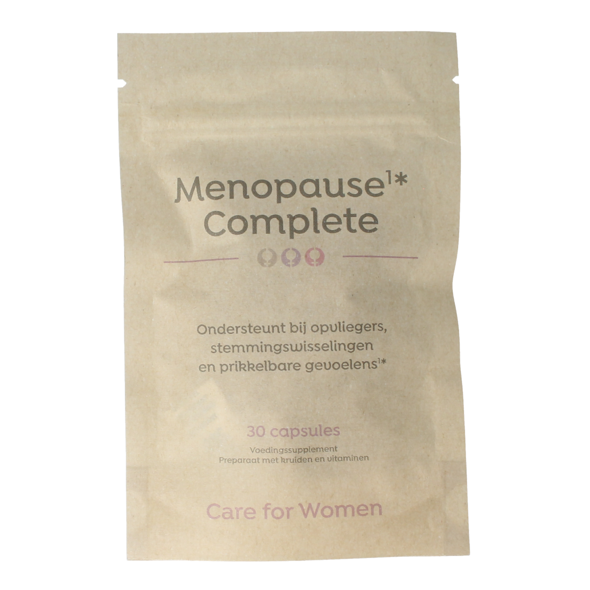 Care For Women Menopause Forte vegetarian herbal capsules, 30 count, natural menopause support supplement.