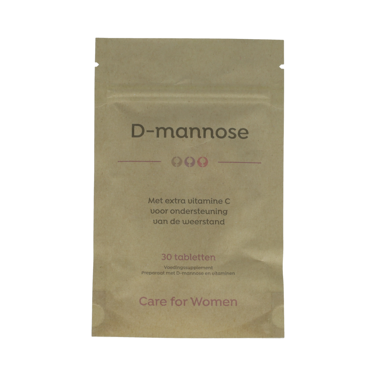 Care For Women D-Mannose herbal supplement tablets in a bottle, natural product for urinary health, 30 tablets.
