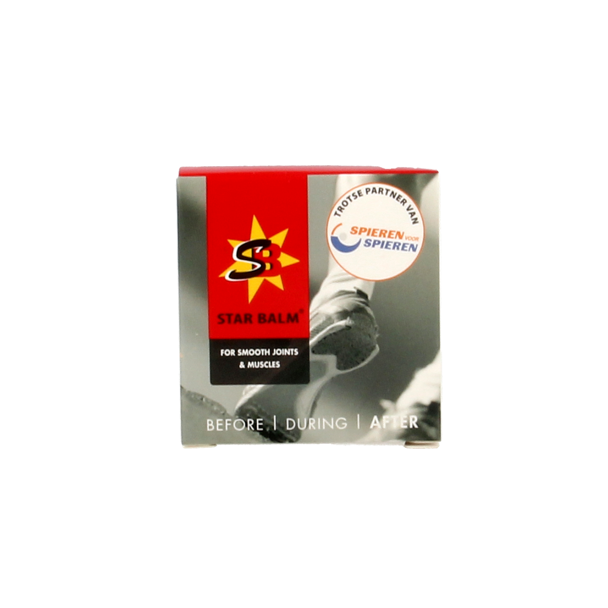 Star Balm Sportsbalm Extra Strong Rood for muscle and joint care, 10g, in a small red tube with branding and product details.