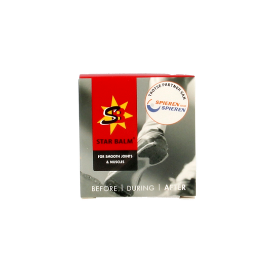 Star Balm Sportsbalm Extra Strong Rood for muscle and joint care, 10g, in a small red tube with branding and product details.