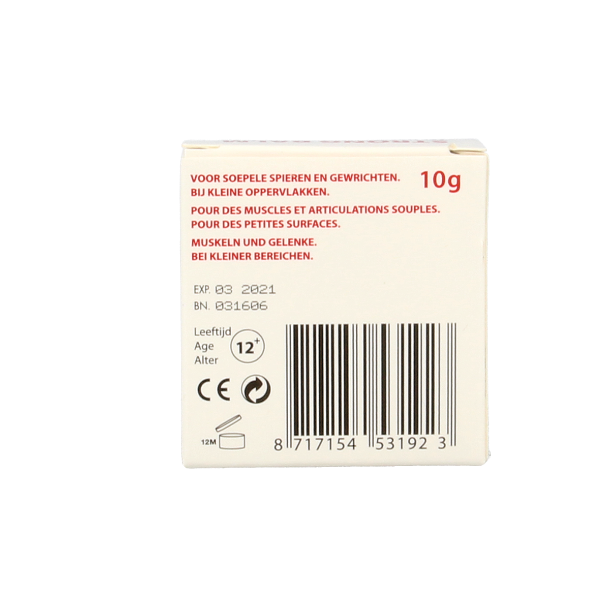 Star Balm Wit 10g, muscle and joint care balm in a small container, natural ingredients for soothing skin and joint relief.
