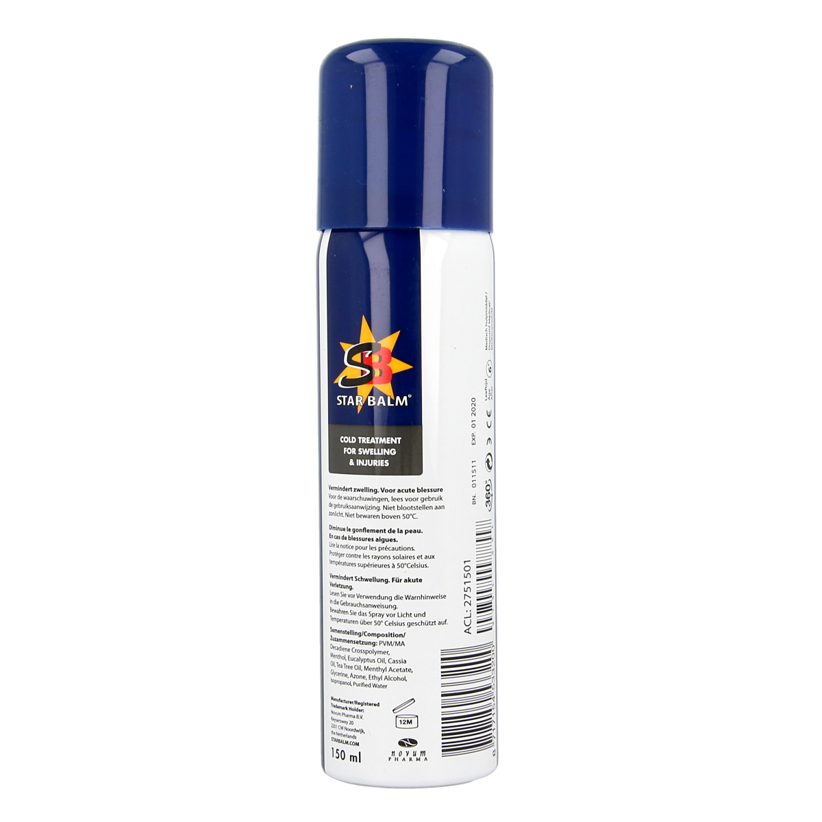 Star Balm cold spray 150ml for muscle and joint relief, featuring a white and green spray bottle with product label.