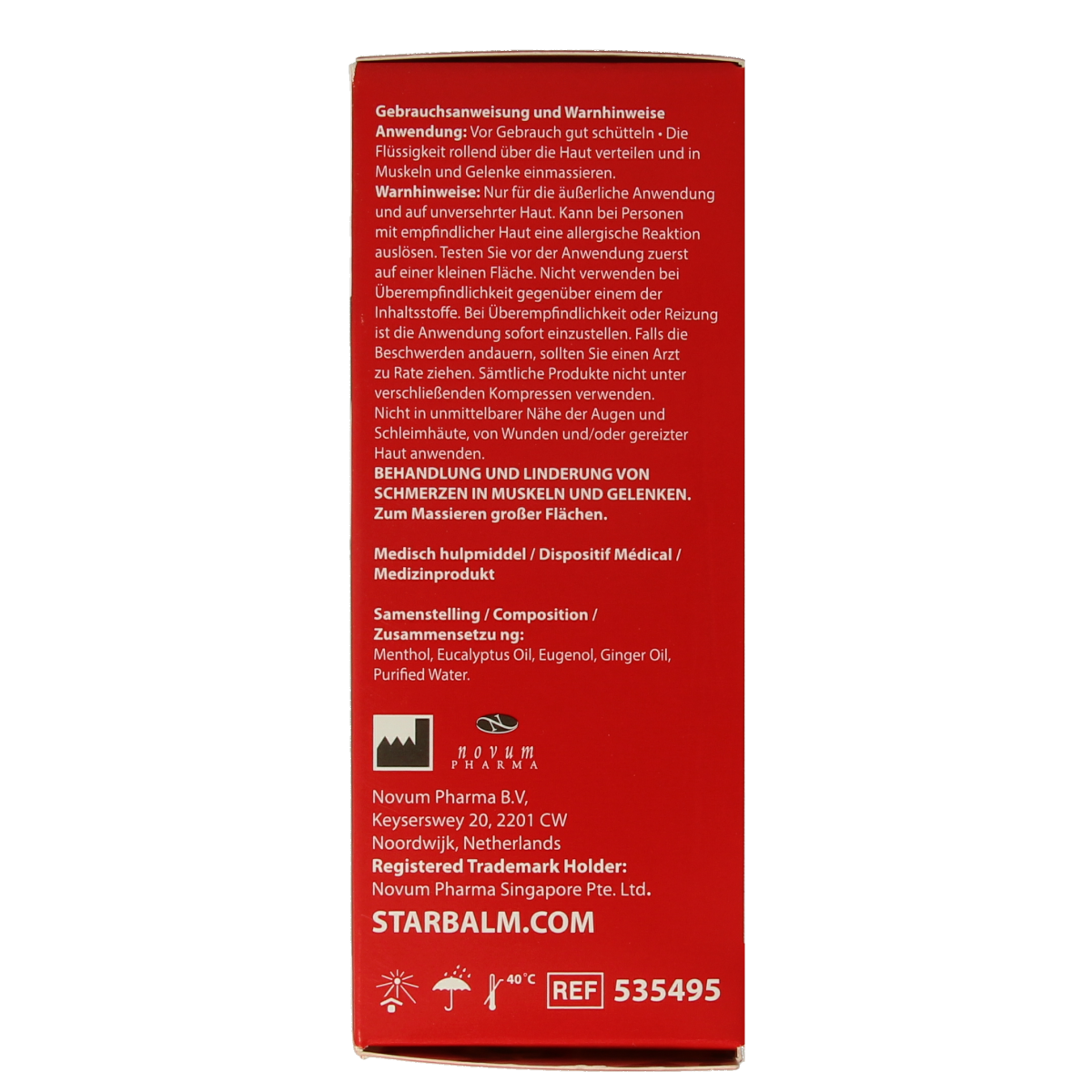 Star Balm warm roll-on body care product in a 75ml bottle, designed for soothing and warming skin application.