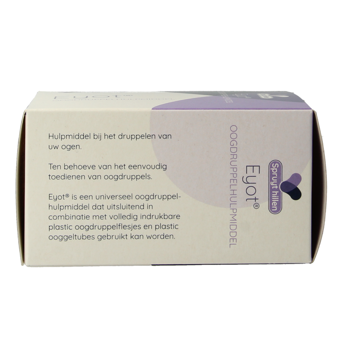 Eyot Rood oogdruppel hulpmiddel for eye care, showing a red eye dropper tool on a white background.