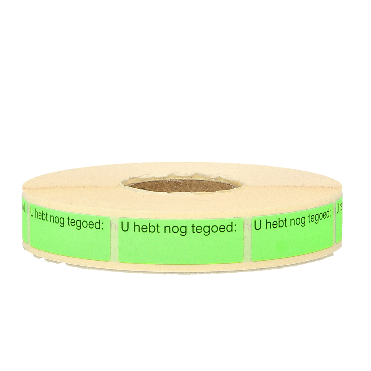 Spruyt Hillen etiketten met "U hebt nog tegoed 1000.00" tekst, geschikt voor labeling en voorraadbeheer.