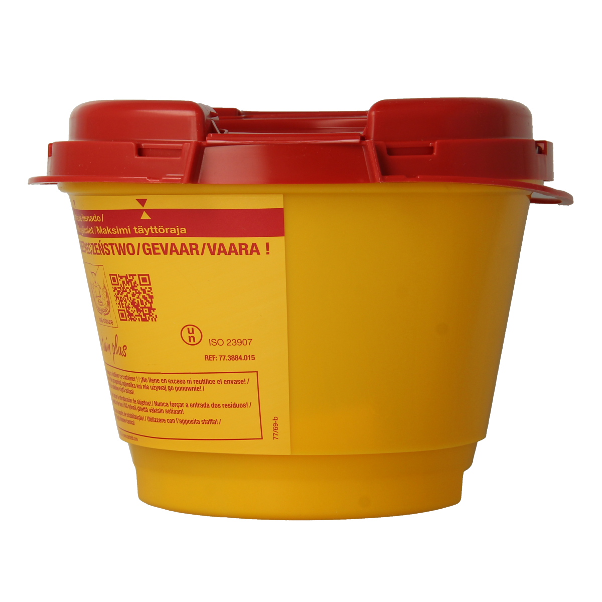 Spruyt Hillen 1.5L lancetten en naalden container for safe needle disposal, gray plastic with lid, product code 8717159049843