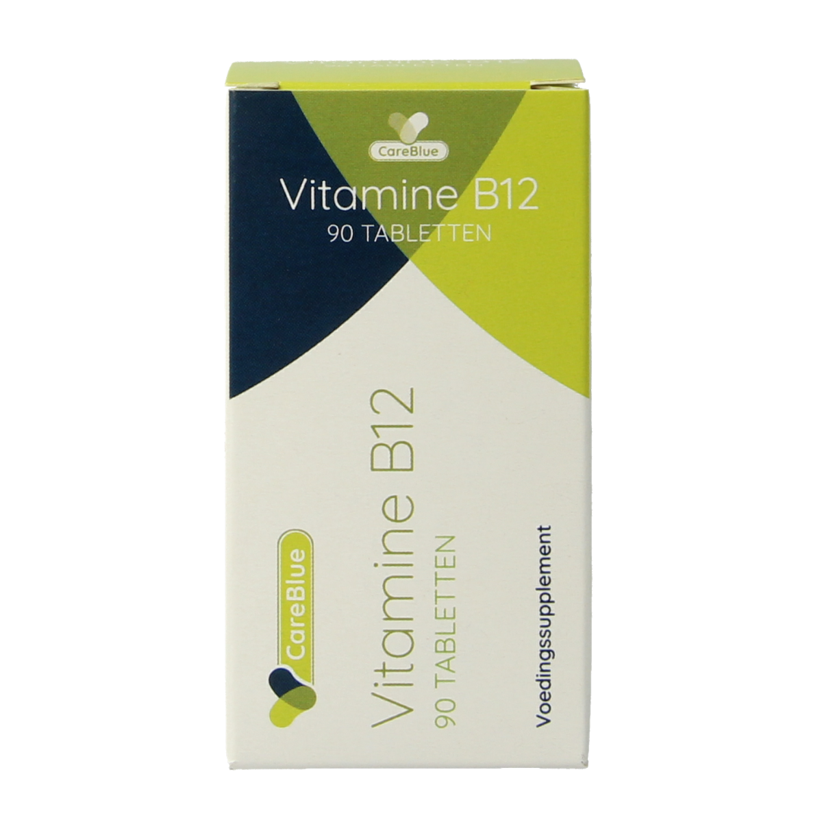 Spruyt Hillen Vitamin B12 1000 mcg tablets, natural supplement pack with 90 tablets, showing the bottle and label.