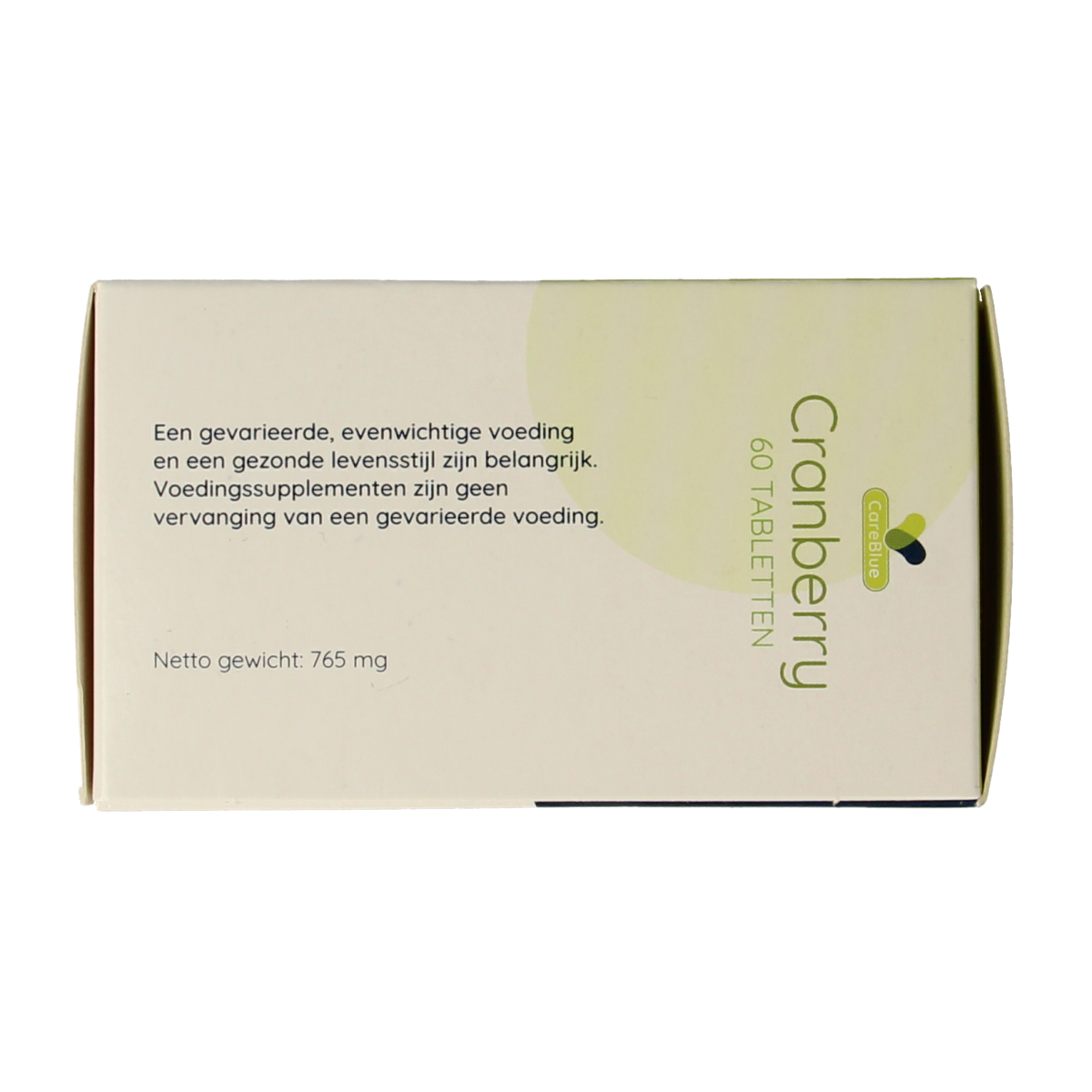 Spruyt Hillen Cranberry herbal supplement tablets, 60-count, in a white container with cranberry fruit imagery.