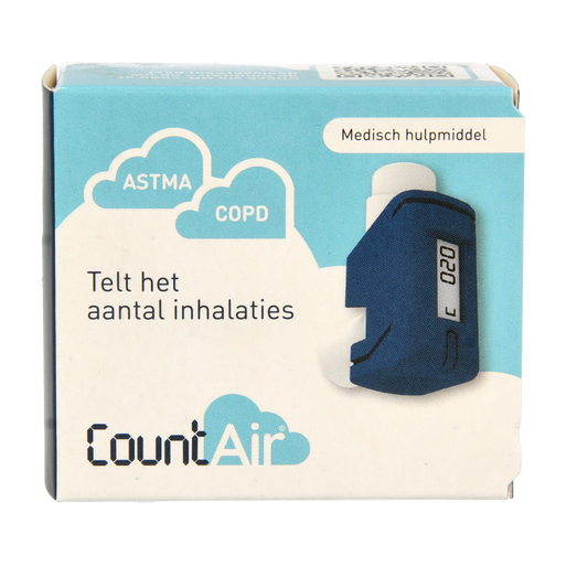 Spruyt Hillen Countair nasal care and inhalation device, with one piece, designed for nasal hygiene and respiratory relief.