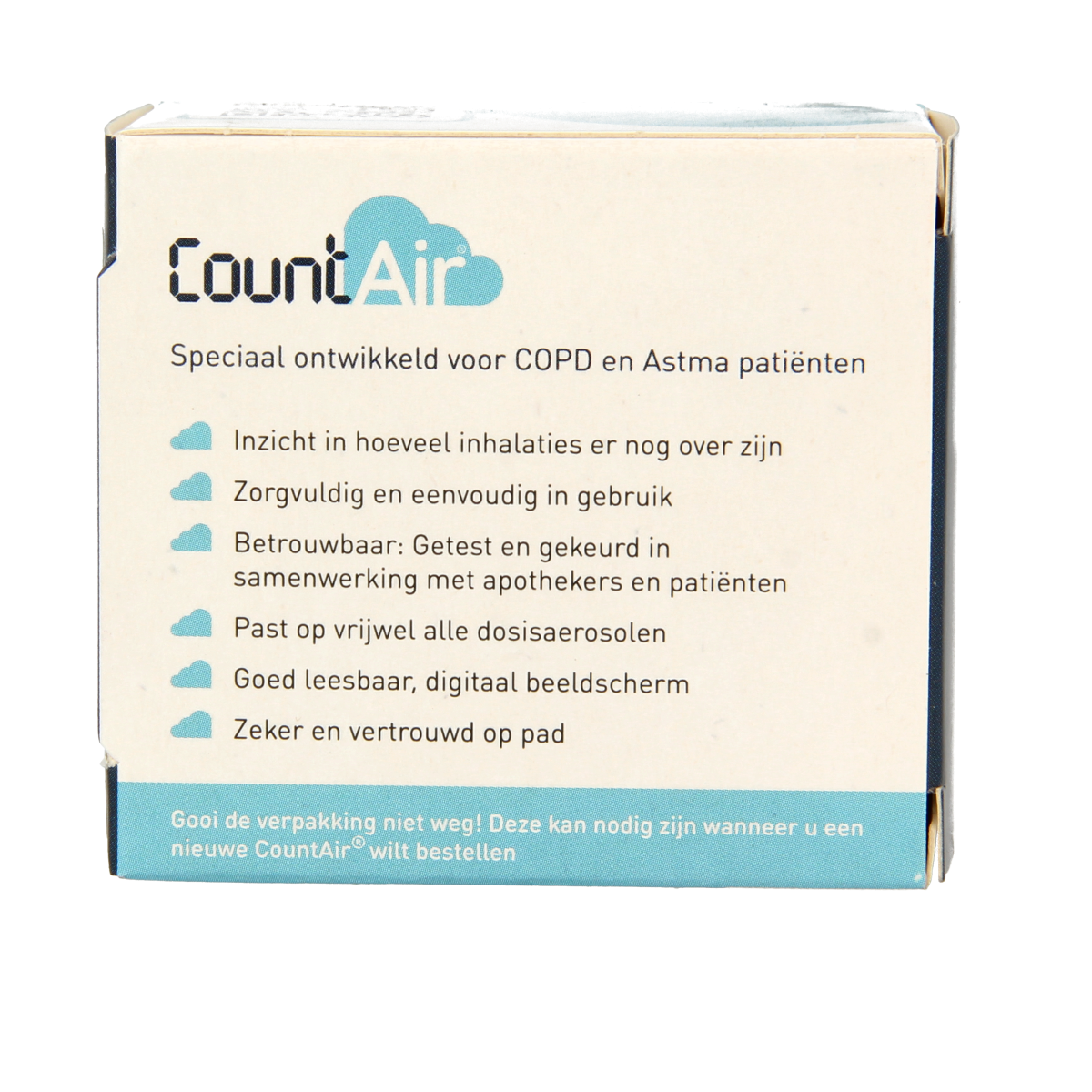 Spruyt Hillen Countair nasal care and inhalation product with 1.00 unit, designed for nasal health and inhalation therapy.