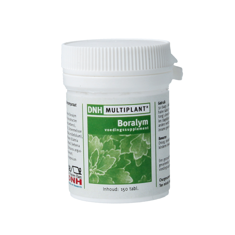DNH Boralym Multiplant 140 tablets, herbal supplement in blister pack, with green and white packaging, designed for natural health support.