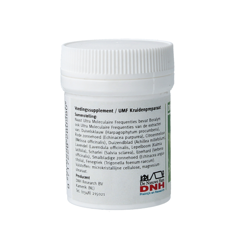 DNH Boralym Multiplant 140 herbal supplement tablets in a blister pack, natural herbal preparation by DNH for health support.