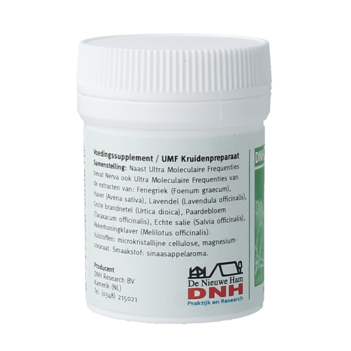 DNH Nerva multiplant herbal tablets in a blister pack, natural herbal supplement from DNH for well-being.