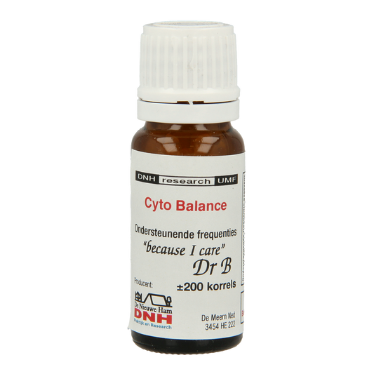 DNH Cyto Balance herbal supplement tablets, 200 pieces, natural kruidenpreparaten in a clear container.