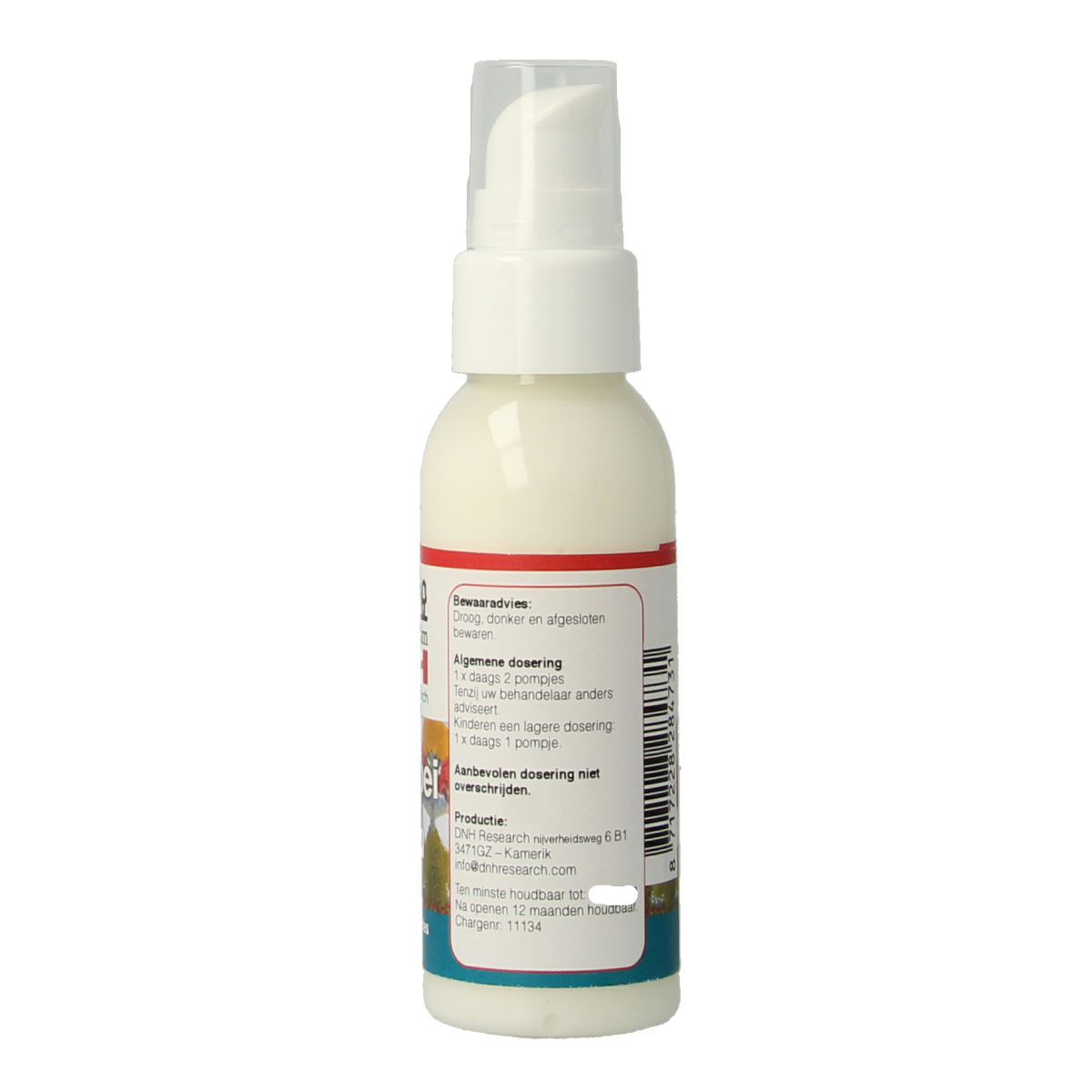 DNH Haargroei lotion in a 50ml bottle, body care product with a sleek design, used for promoting hair growth on the body.