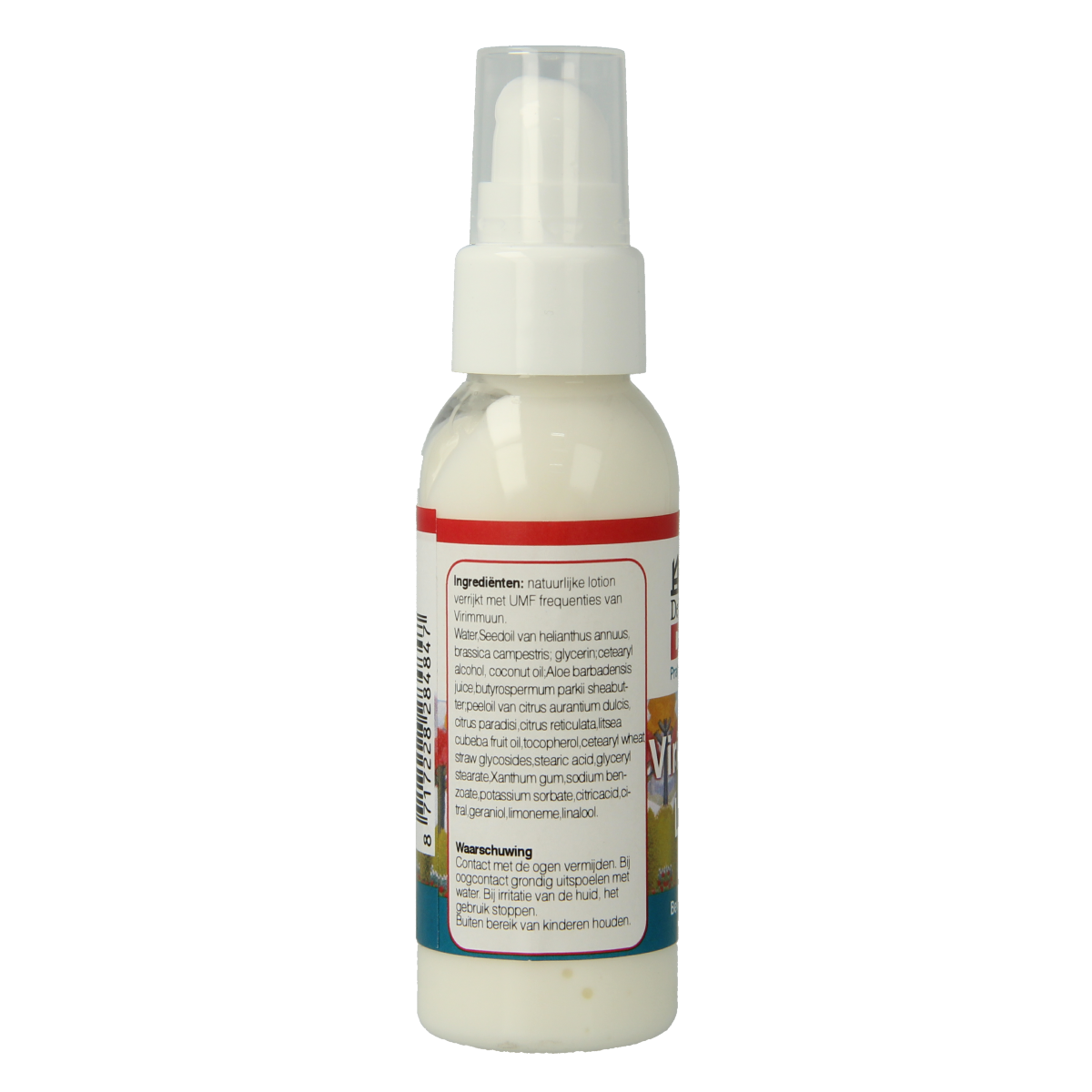 DNH Virimmuun lotion 50ml, a body care product with moisturizing and nourishing properties, shown in a sleek bottle.