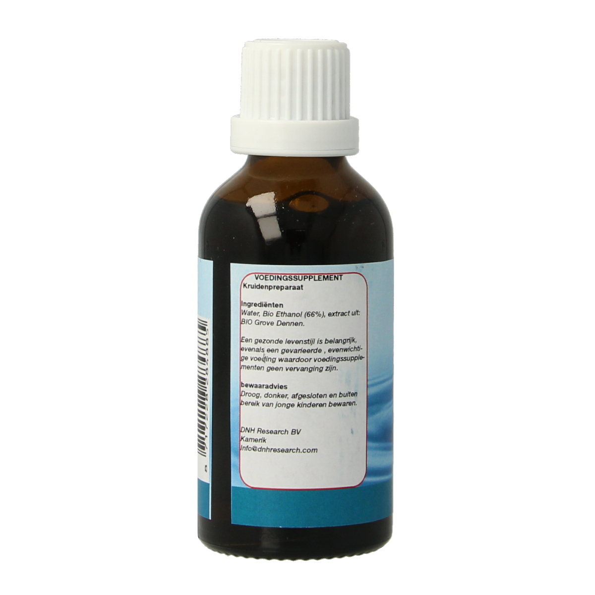 Bottle of DNH Luchtplex tinctuur 50ml herbal preparation with dropper cap, used for respiratory support.