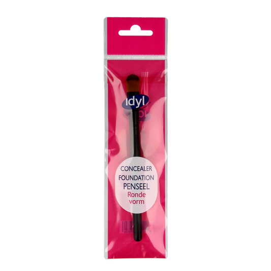 Idyl round concealer and foundation brush for makeup application, compact and professional in design.