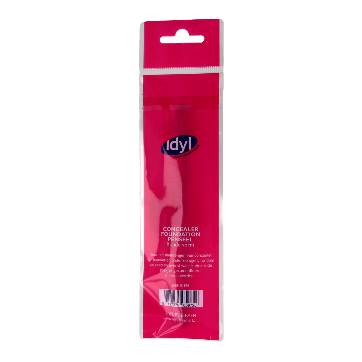Idyl round-shaped concealer foundation brush for makeup application, single piece, perfect for blending and precise coverage.