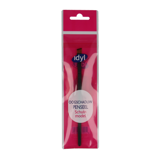 Idyl angled eye shadow brush for precise makeup application, featuring a sleek handle and soft bristles.