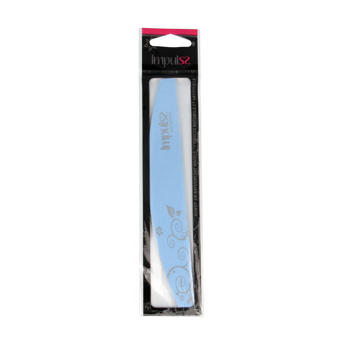 Impulss nail file for make-up, 1 piece, featuring a smooth abrasive surface for shaping and smoothing nails.