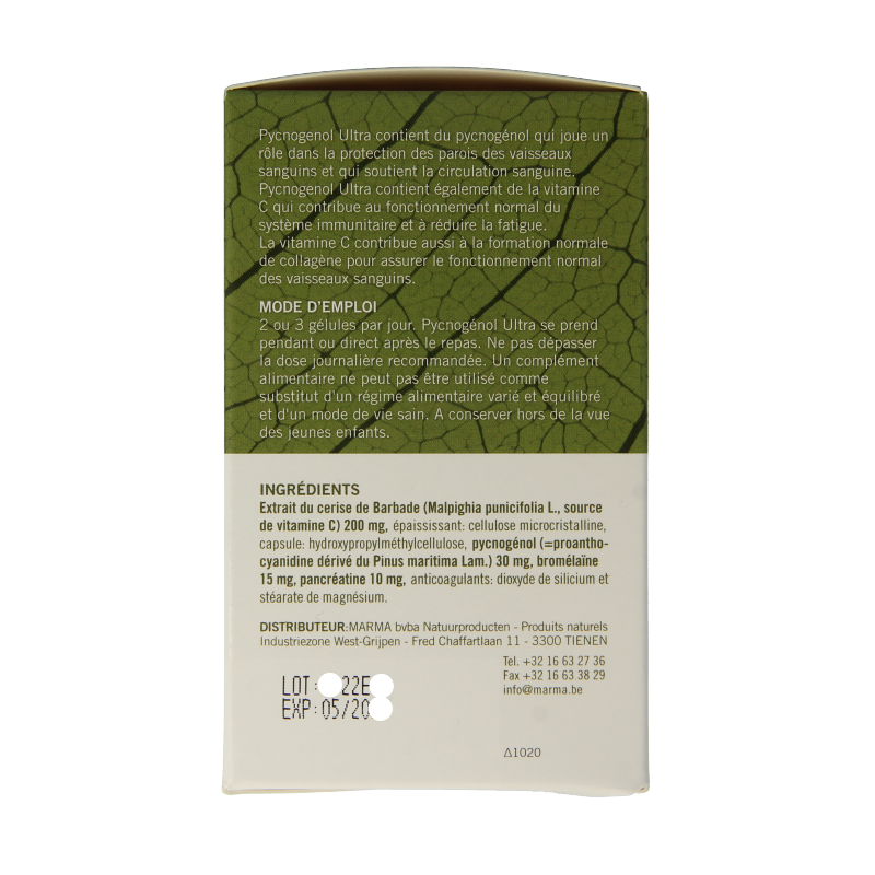Marma Pycnogenol Ultra 90 capsules in a bottle, dietary supplement from the Marma herbal preparations line.