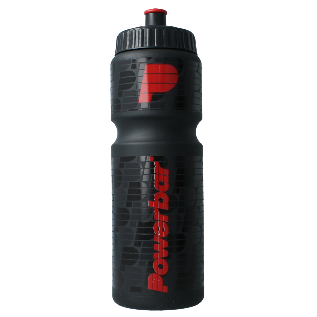 Black Powerbar 750ml water bottle for cooking and dining, shown with a secure screw-on lid and ergonomic design.
