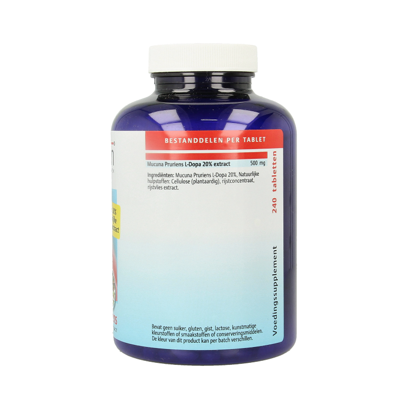 Vascusan Mucuna pruriens herbal capsules in a bottle, dietary supplement for natural wellness, Vascusan brand.