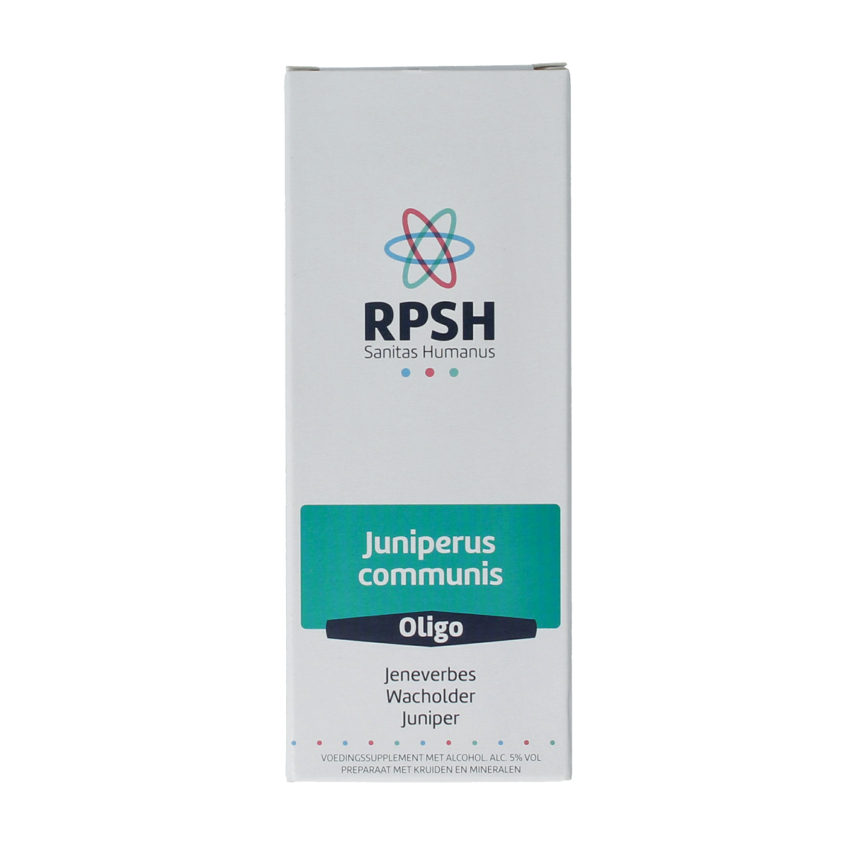 RPSH Oligo Juniperus communis jeneverbes herb preparation in 120ml bottle, featuring juniper berries for herbal remedies.