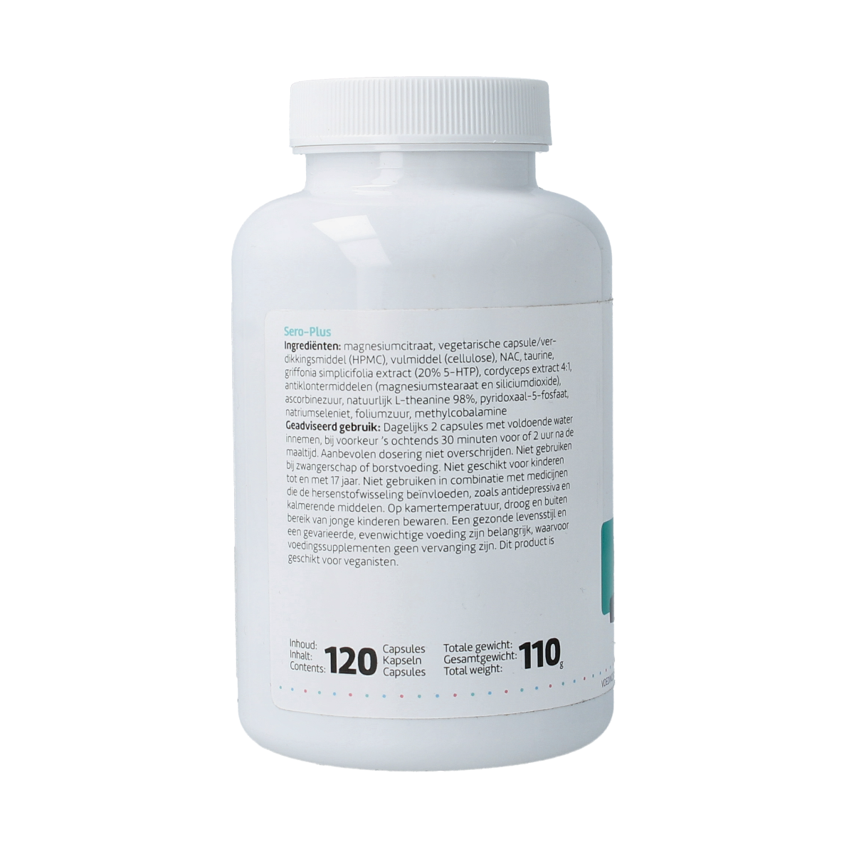 RPSH Sana Neuro Sero-Plus multi-vitamin capsules in a clear bottle with a white label showing capsules inside.