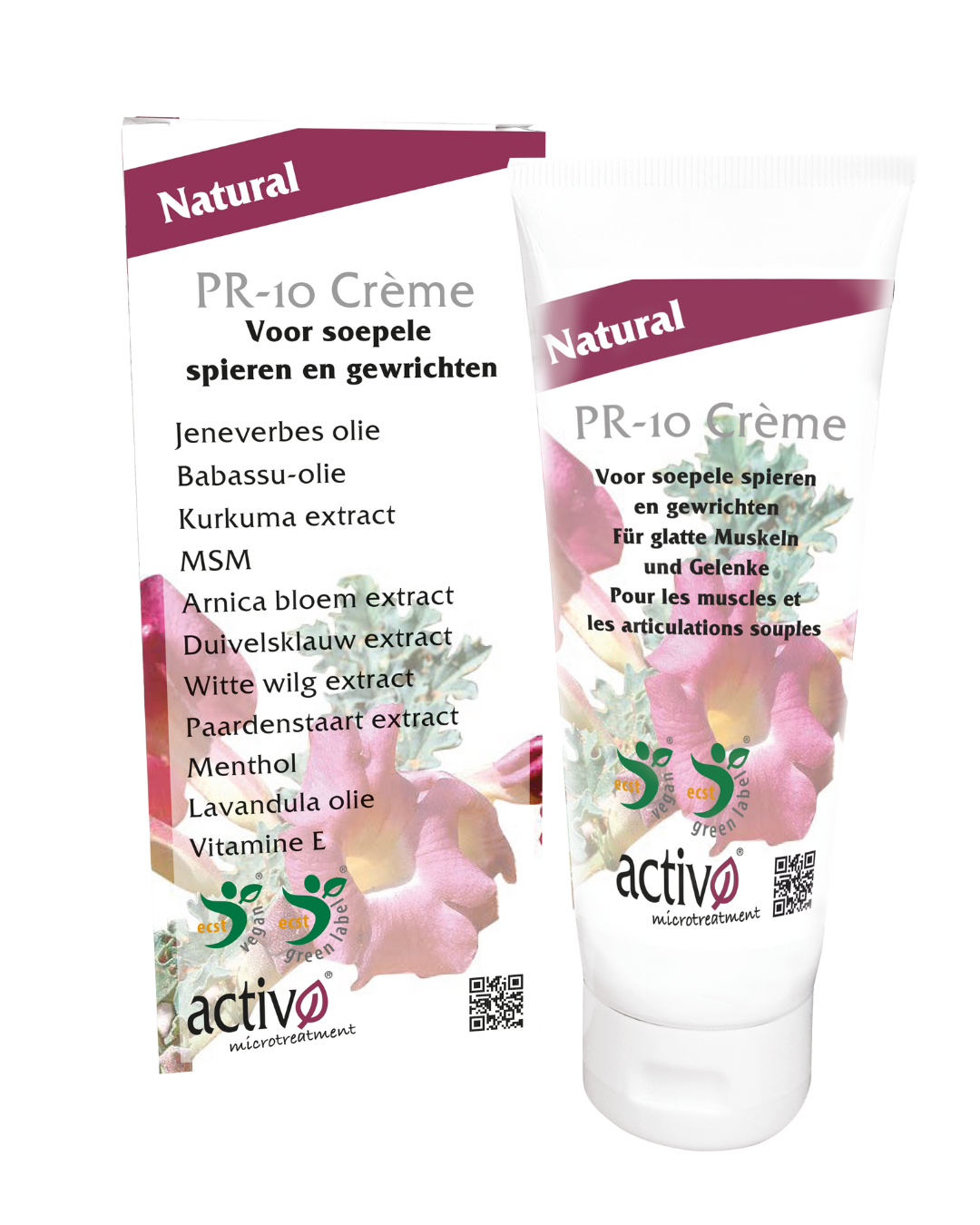 Activo PR-10 body cream in 100ml jar, featuring smooth texture and nourishing formula for skin hydration.
