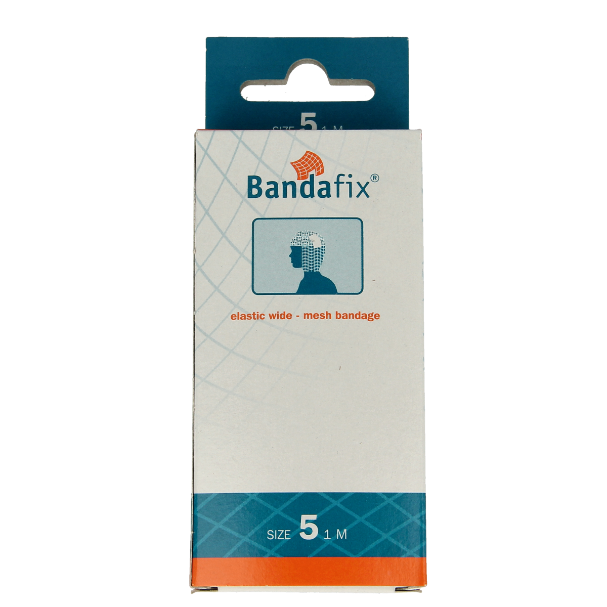 Bandafix Nr. 5 hoofd 1 meter bandage, flexible medical dressing, used for wound care and support.