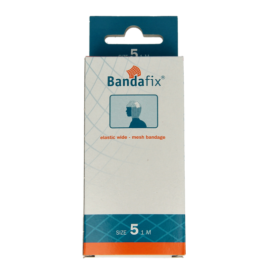 Bandafix Nr. 5 hoofd 1 meter bandage, flexible medical dressing, used for wound care and support.