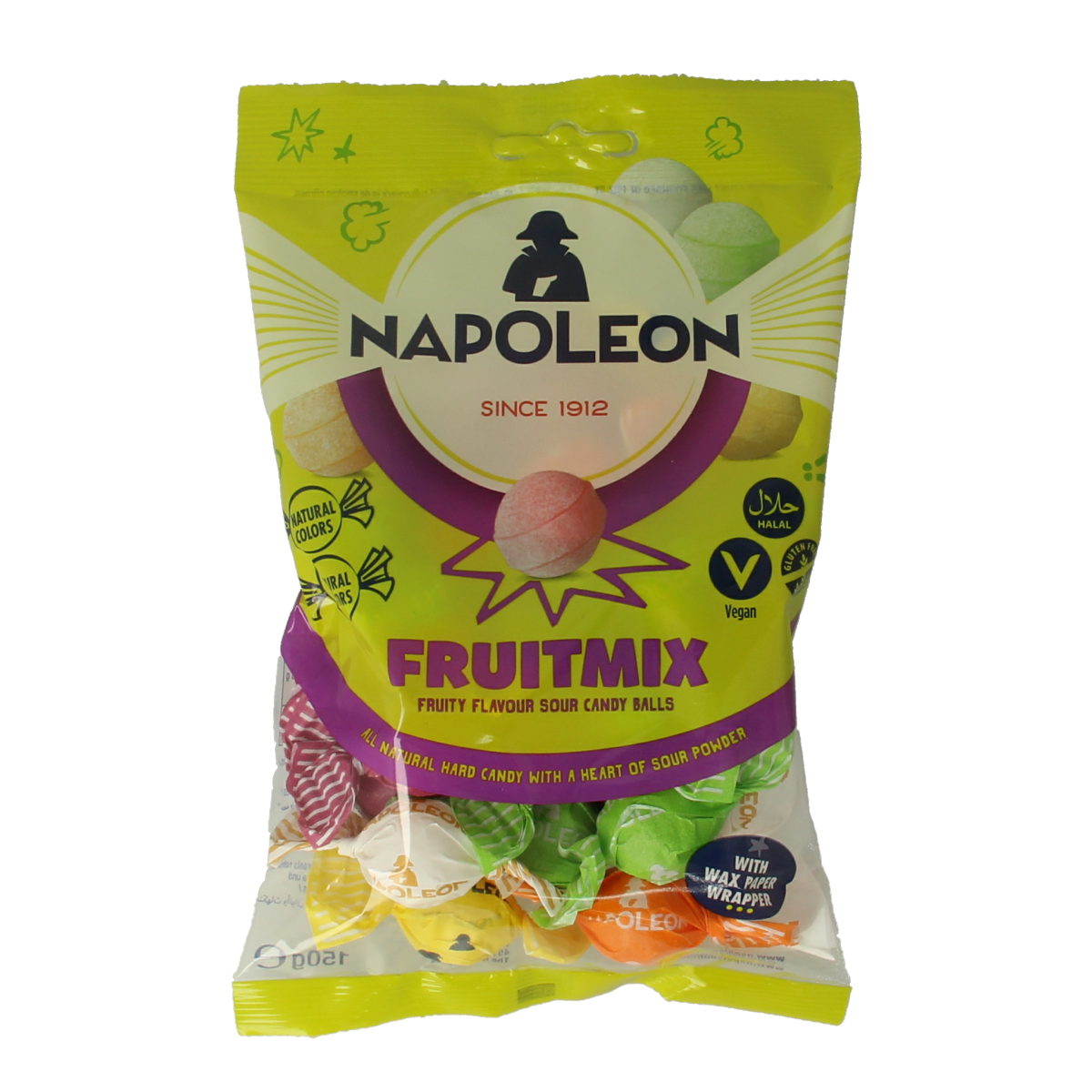 Napoleon Fruitmix kogels, colorful candy sweets in a 150g package, by Napoleon brand.