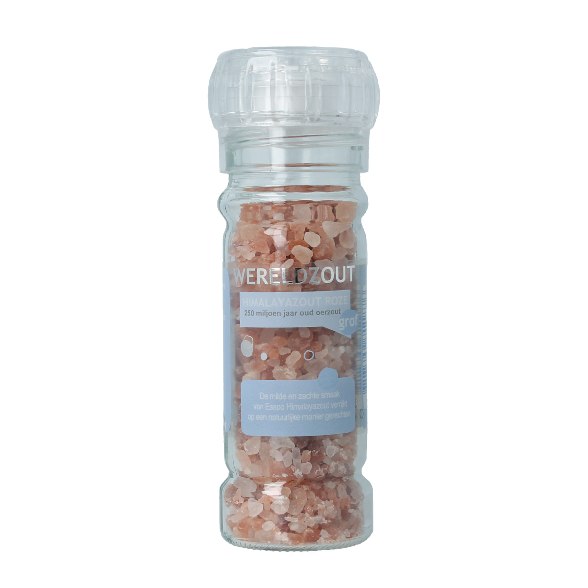 Esspo roze Himalayazout in hervulbare molen, 105g, ideal voor kruiden en smaakmakers in keuken en maaltijden