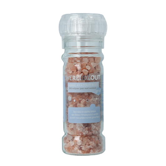 Esspo roze Himalayazout in hervulbare molen, 105g, ideal voor kruiden en smaakmakers in keuken en maaltijden