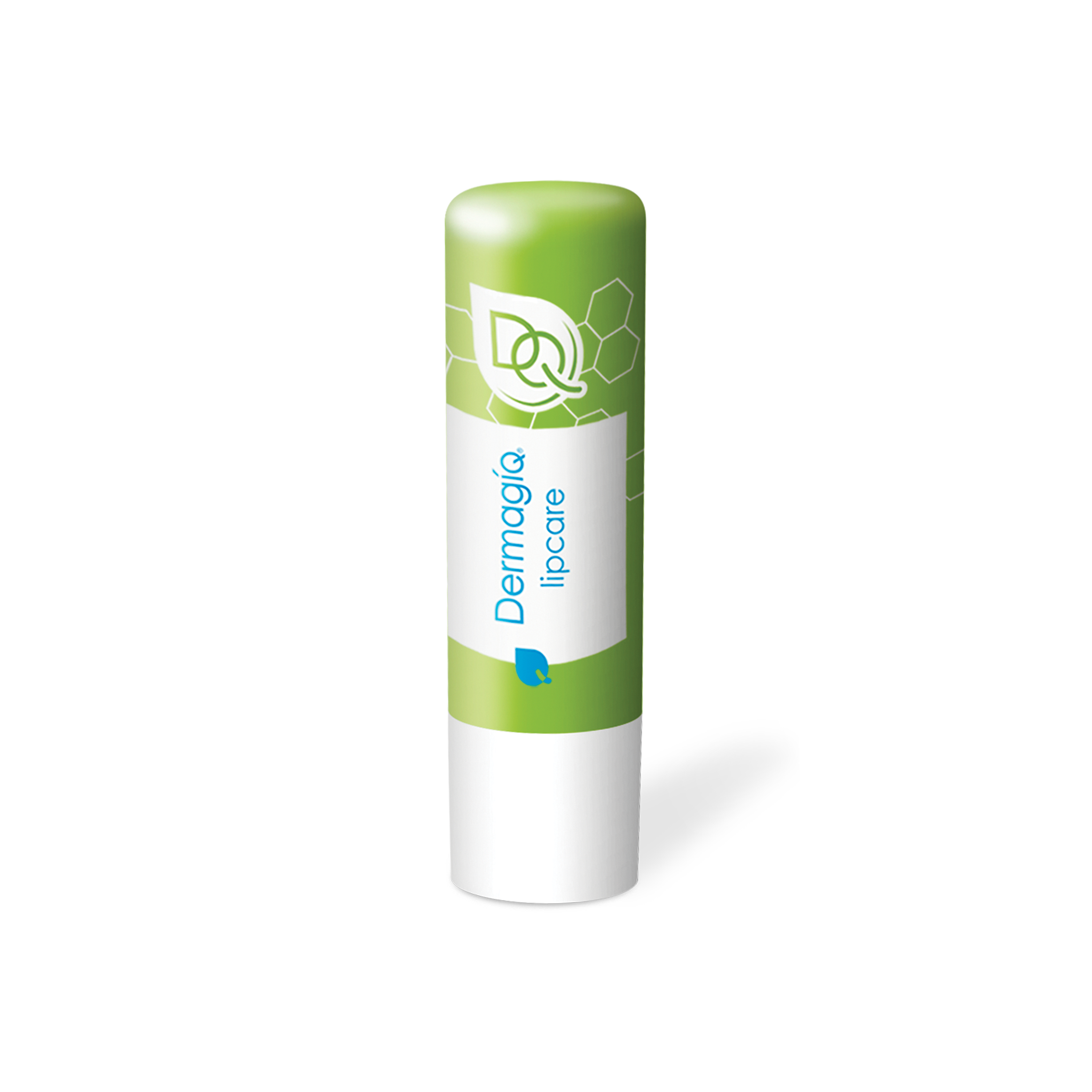 Dermagiq Lipverzorging lip balm tube with clear packaging and product label, designed for nourishing lip care.