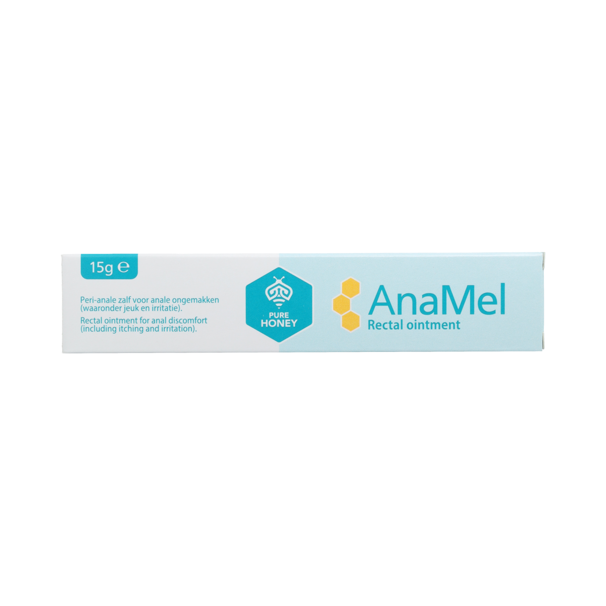 Dos Medical Anamel perianale zalf tube, 15g, for perianal skin care, in a white and green tube with Dos Medical branding.