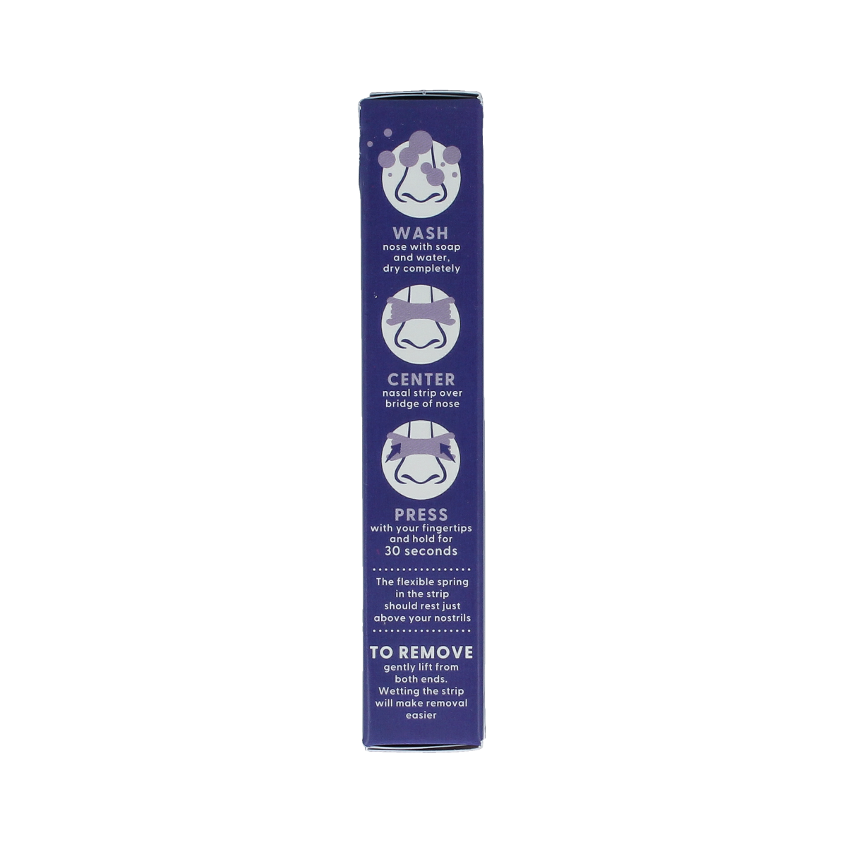 Clear Airmax Nasal Strip for nasal care and inhalation, shown on a white background, with 30 strips in the package.