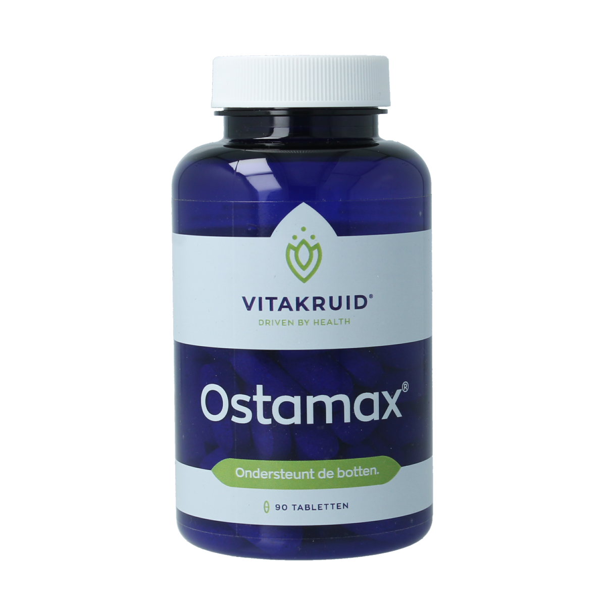 Vitakruid Ostamax mineral supplement with calcium and magnesium tablets, 90 count, for bone health support.