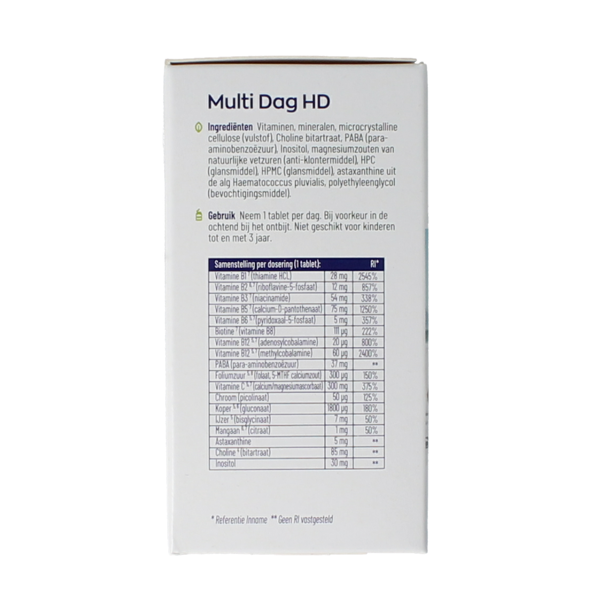 Vitakruid Multi Dag & Nacht HD multivitamin tablets, 2 x 30 count, dietary supplement for daily health support.