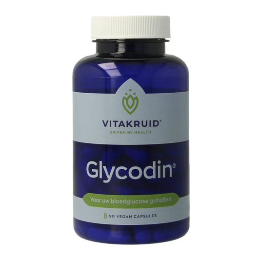 Vegetarian capsules of Vitakruid Glycodin with chromium, biotin, alpha-lipoic acid, and L-taurine in a blister pack.